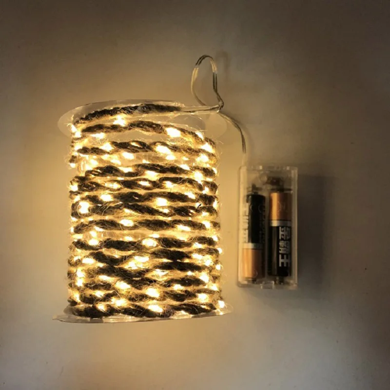 Hemp Rope Pendant Light LED 8 Modes Fairy String Lamp for Home Outdoor Holiday Party Hanging Light Home Christmas Decor GL247