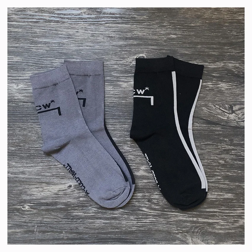 

A-COLD-WALL Socks ACW black gray industrial style line cotton sports middle tube socks