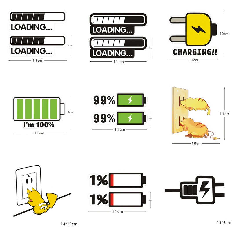 

Pokemon funny charging cartoon reflective car stickers Pikachu gas cap tips decoration Valentine's Day Christmas gift