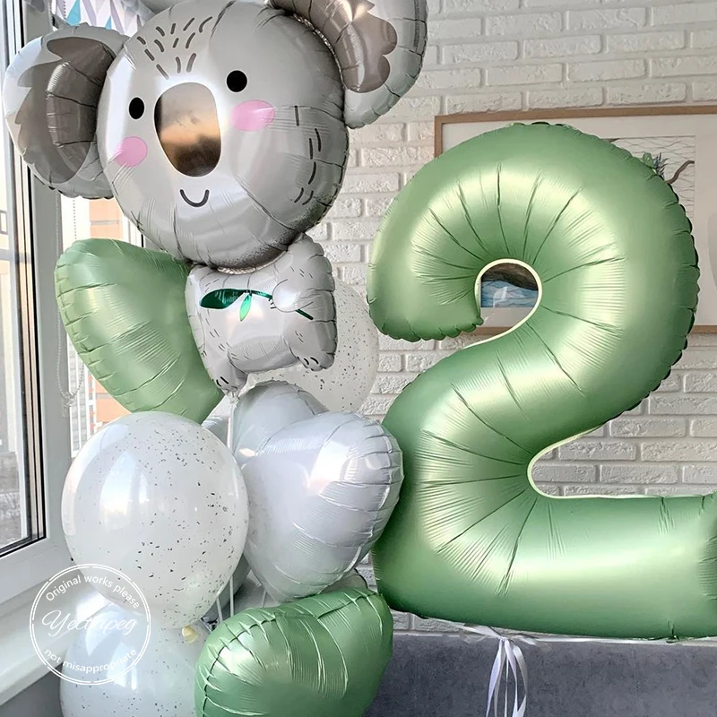 

40Inch Extra Large Olive Green Aluminum Film Digital Birthday Party Festival Decoration Aluminum Foil Balloon