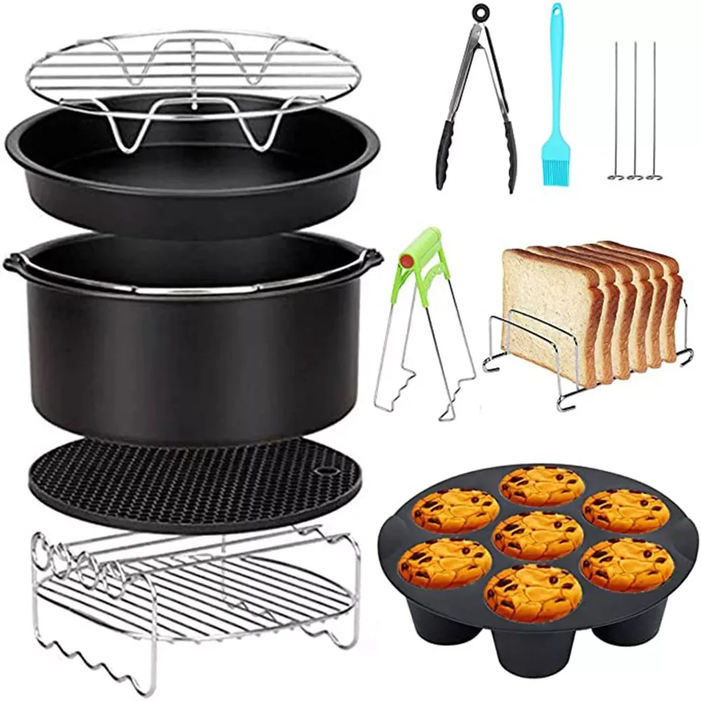 

8pcs/set 7 Inch / 8 Inch Air Fryer Accessories for Gowise Phillips Cozyna and Secura Fit all Airfryer 3.7 4.2 5.3 5.8QT
