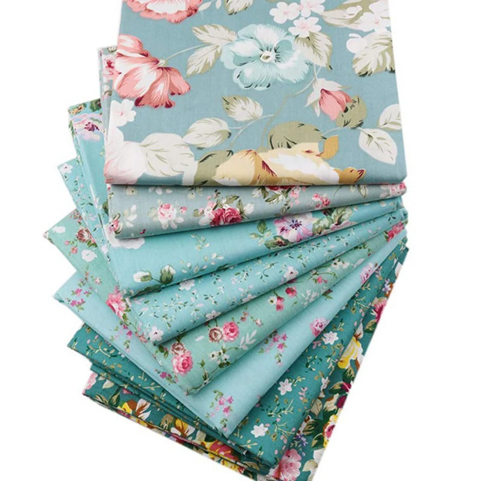 

8 Pieces Pure Cotton Twill Print Craft Fabric Patchwork Fabric Squares DIY Handmade Floral Fabric Group 25*25/50*50cm