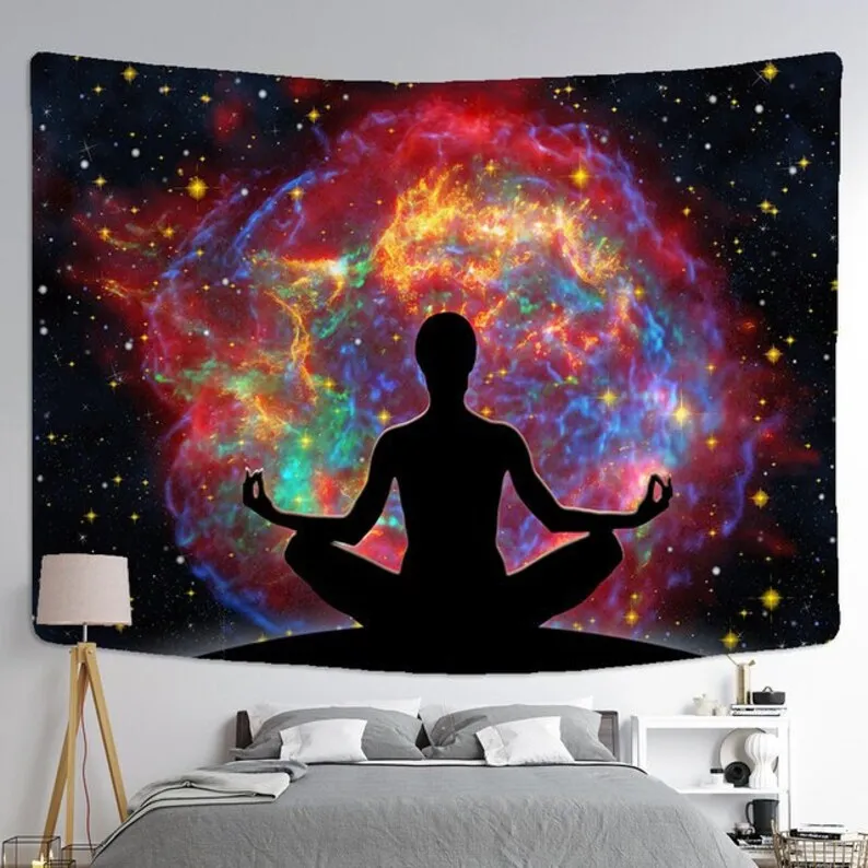 

Colorful Yoga Tapestry Psychedelic Meditation Tapestry Wall Hanging Mandala Tapestries Home Dormitory Living Room Bedroom Dorm