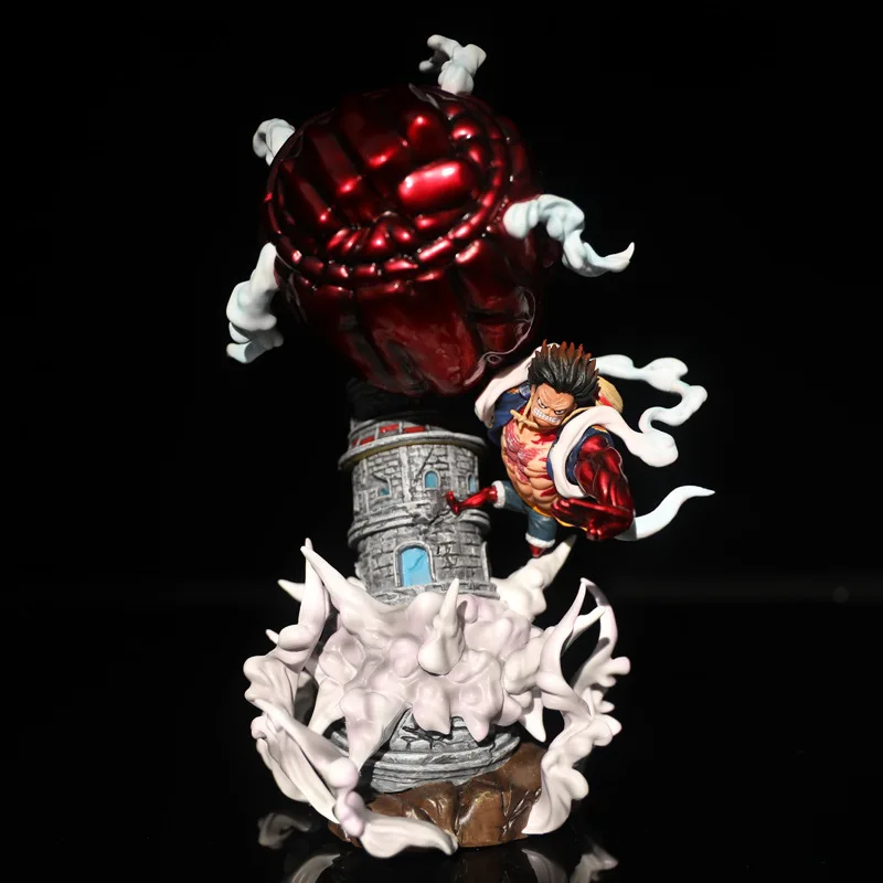 

Anime Figure Model Toys Luffy Tokushima Great Ape King Fourth Gear Fighting Position Scene Statue Base 28cm PVC Collection Toys