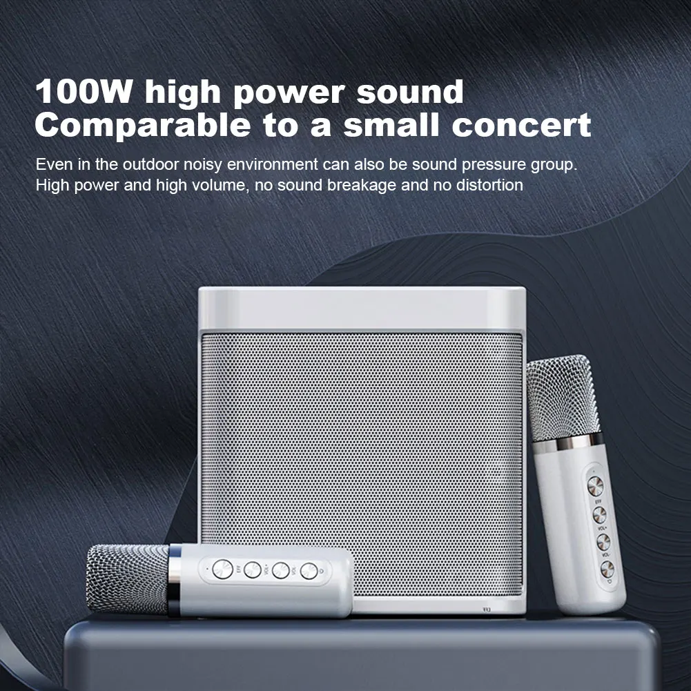 

Портативный профессиональный караоке-микрофон 100 Вт, Bluetooth-динамик, умный внешний сабвуфер, караоке-устройство