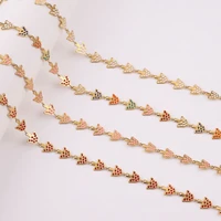 1m 8mm width cute mushrooms stainless steel enamel chains 18k gold colorful plating chain for bracelet necklaces jewelry making