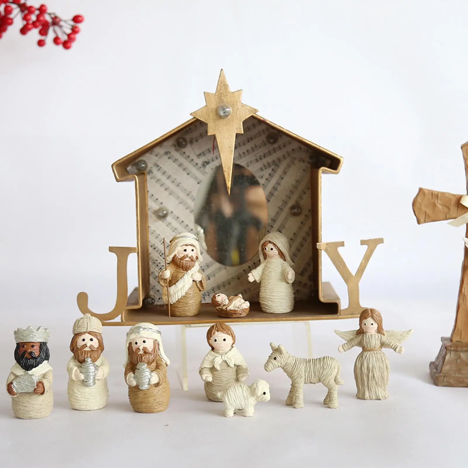 

Nativity Figurines Christmas Tabletop Ornament Collection Baby Jesus Figure