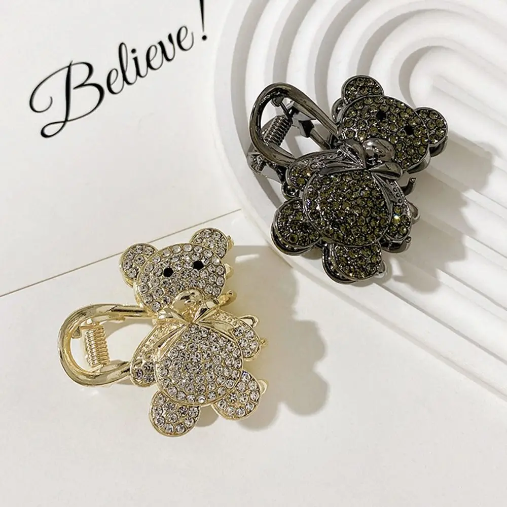 

3D изысканные заколки для волос в Корейском стиле с изображением кролика медведя, стразами и жемчужинами, ежедневные заколки для акулы, уникальный дизайн, сенсорный диск, держатель для волос