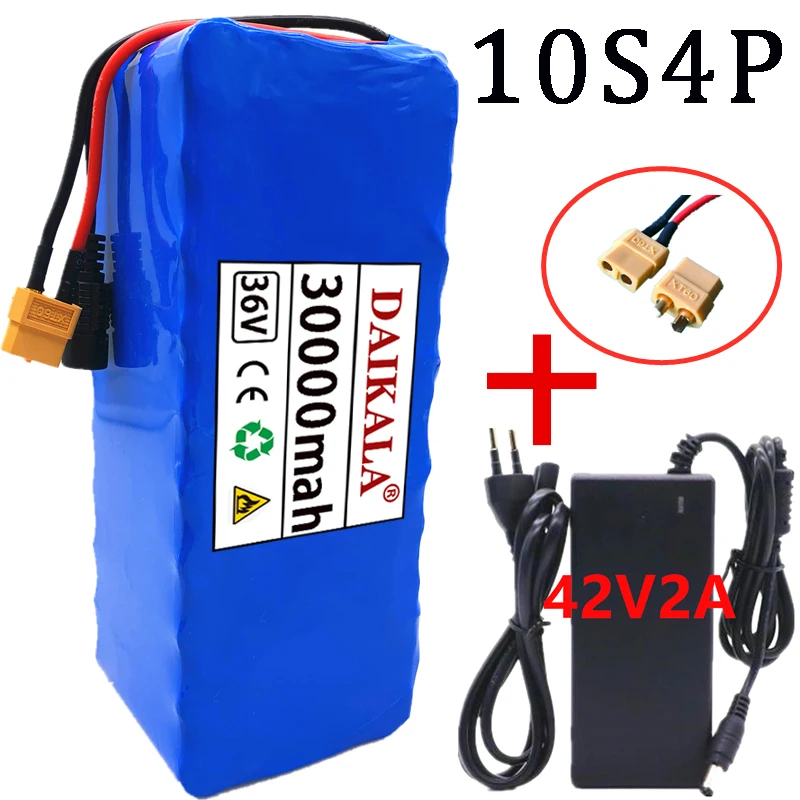 

Batterie 10S4P 36V 30Ah XT60 Interface XT60 Haute Puissance 1000W Pour Vélo électrique BMS Intégré Chargeur 42v Inclus