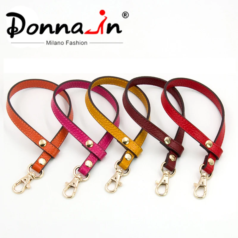 

Donna-in Genuine Leather Clutch Bag Wrist let Strap Buckle Hand Strap for Bag Camera Accessories Handles for Women's Bags