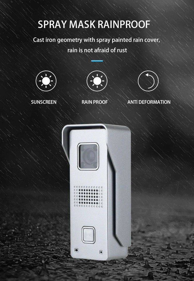 7 Inch Video Doorbell Wiring Intercom Phone Call View Multifunctional 600TVL Unlock Talk Waterproof Security Door Bell Camera enlarge
