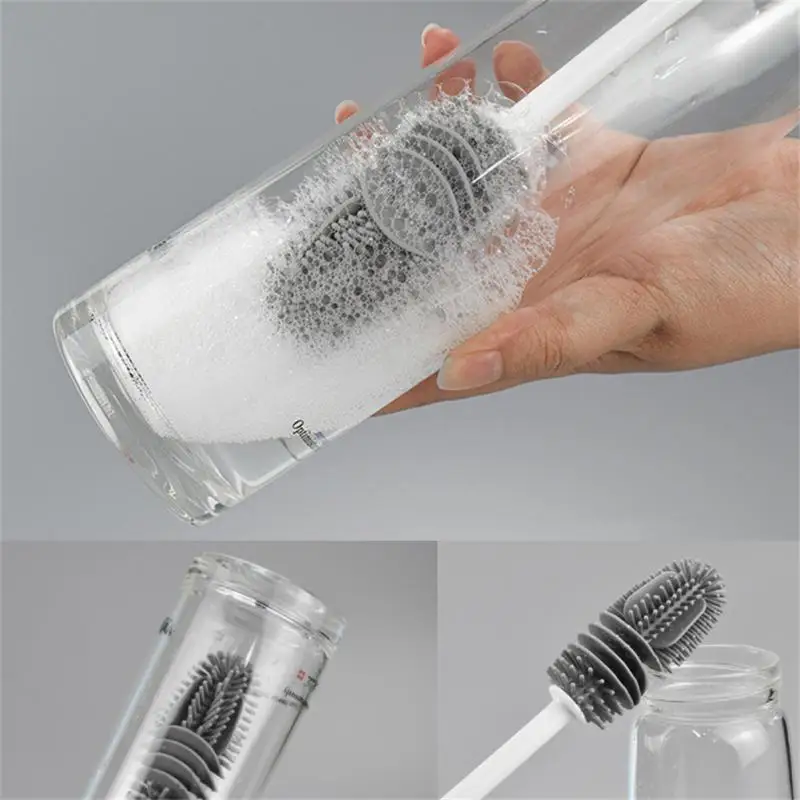 

Щетка из термопластичной резины с длинной ручкой, щетка для силиконовой бутылки, щетка с дугой, щетка для одной серой силиконовой бутылки, щ...
