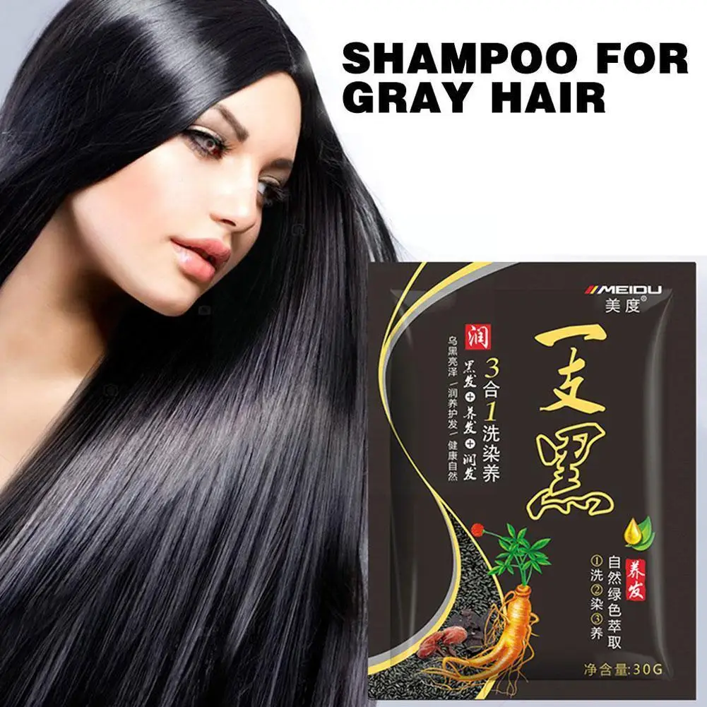 

30ml Black Hair Shampoo Natural Ginger Coloring Dye for Women Men Plant Extract 30g Beauty Natural Fast Hair Dye Shampoo Cl E2X3