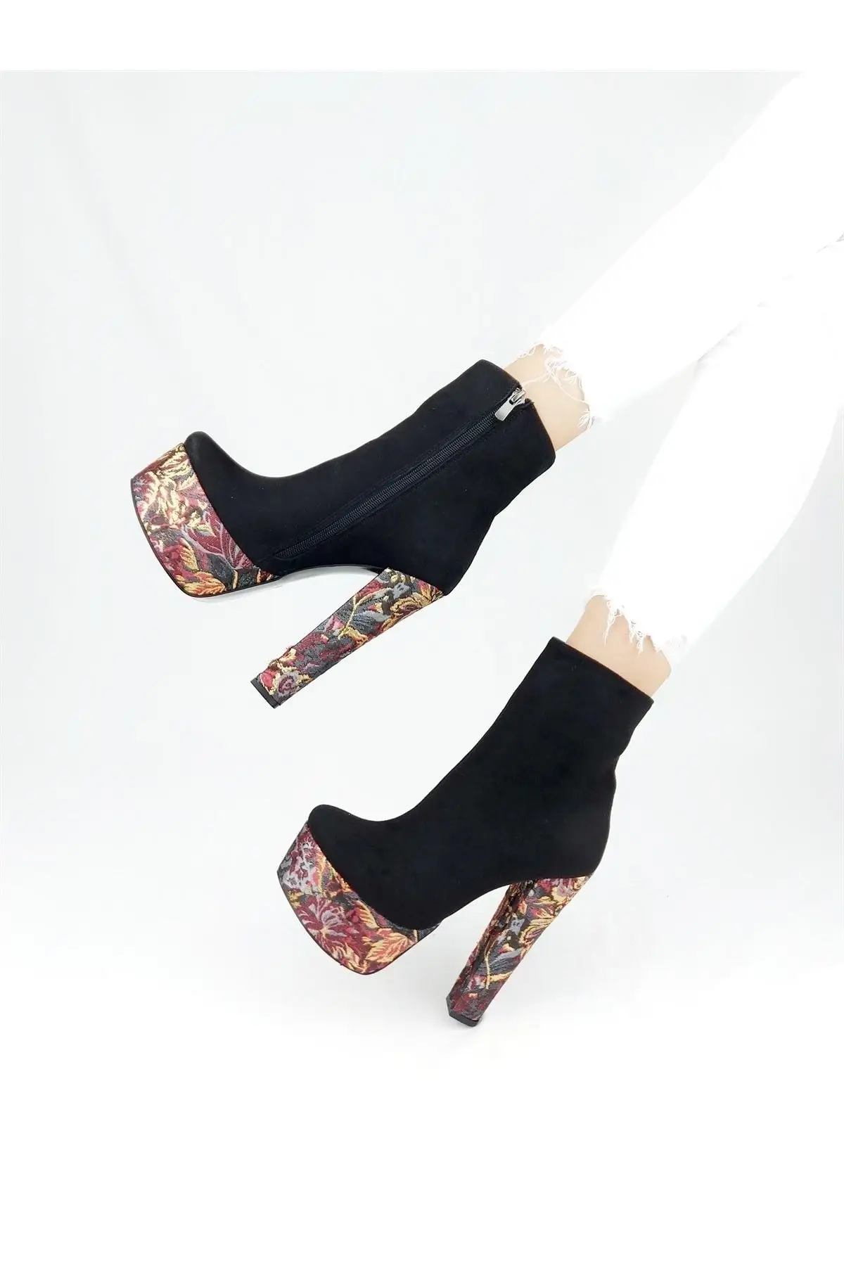 

Women Tailstock SuedeVelvet High Heels Boots Comfortable Ladies Luxury Stylish Female Boots