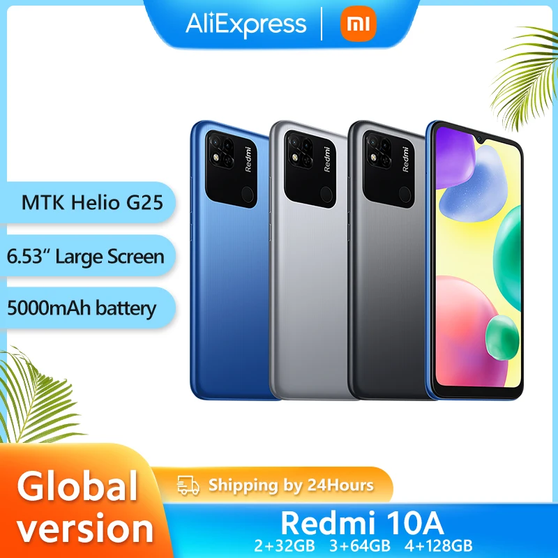 Global Version Xiaomi Redmi 10A 64GB 128GB Smartphone Dimensity 700 6.5