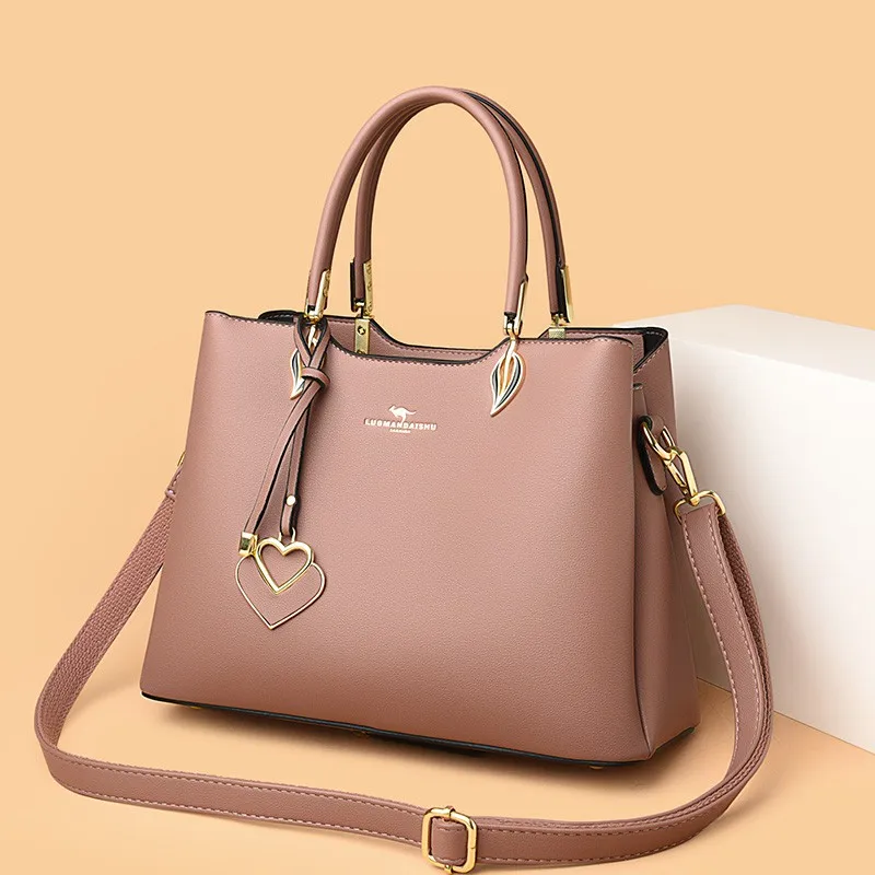 2023 Fashion Luxury Mother Handbag Female Pu Leather Shoulder Messenger Bag Large Capacity Crossbody Bag Luxury Top-Handle Bag