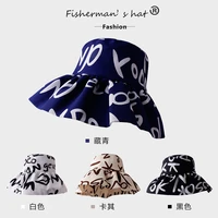 fashion printed bucket hats for men and women spring summer outdoor alphabet sun protection couples hat beach cap for sunshade