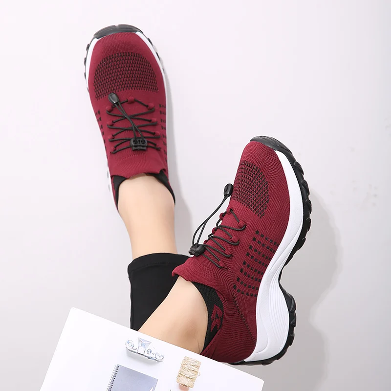 Tenis De Mujer Casual Walking Shoes for Women Lightweight Shake Shoes Thick Bottom Increasing Height Sports Footwears Breathable
