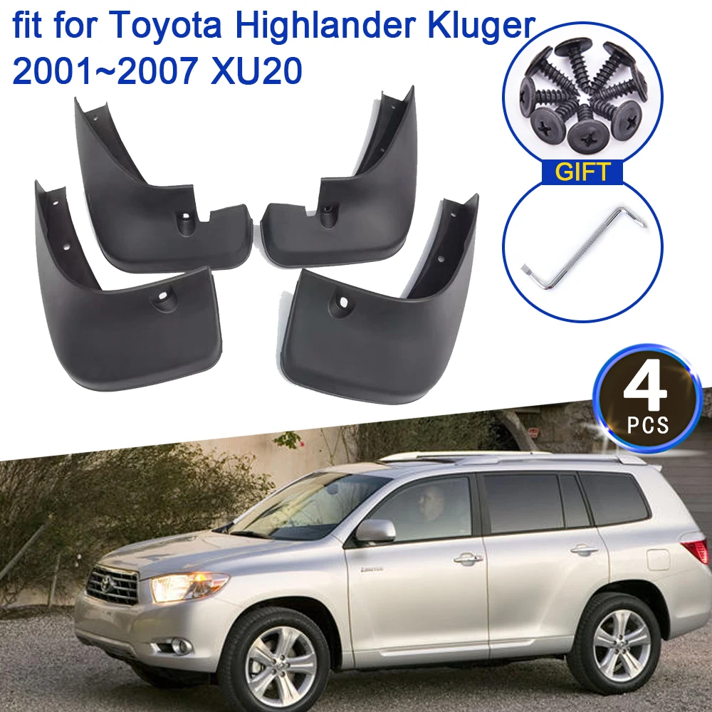 

Mudflap 4x for Toyota Highlander Kluger XU20 2001 2002 2003 2004 2005 2006 2007 Mudguard Fenders Splash Guards Wheel Accessories