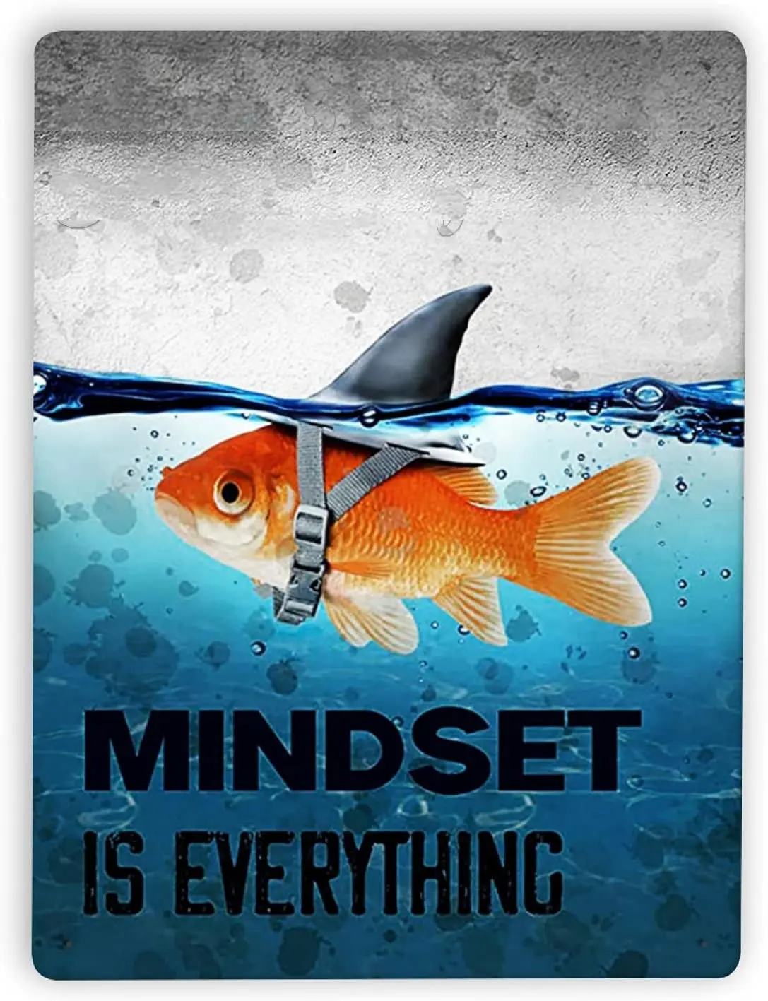 

Goldfish Metal Tin Signs Funny Quotes Plaque Mindset is Everything Motivational Inspirational Wall Art Bathroom Art Gifts Decor
