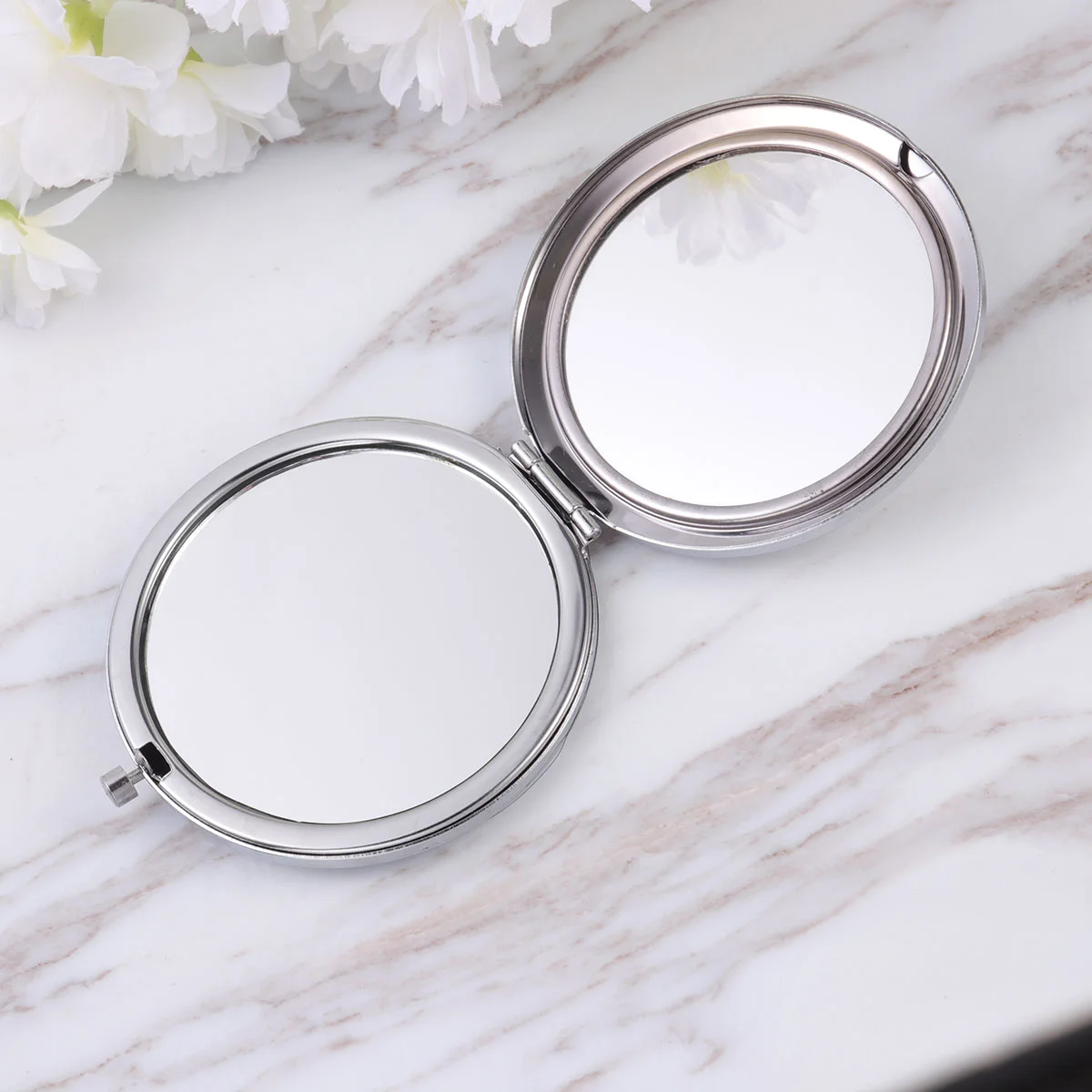 

5 Pcs Mini Vanity Mirror Small Purse Makeup Heart-shaped Double Side Pocket Travel