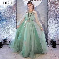 lorie elegant cap puff loose sleeves prom dresses floor length pearls embroidery graduation evening gowns abends kleider 2022