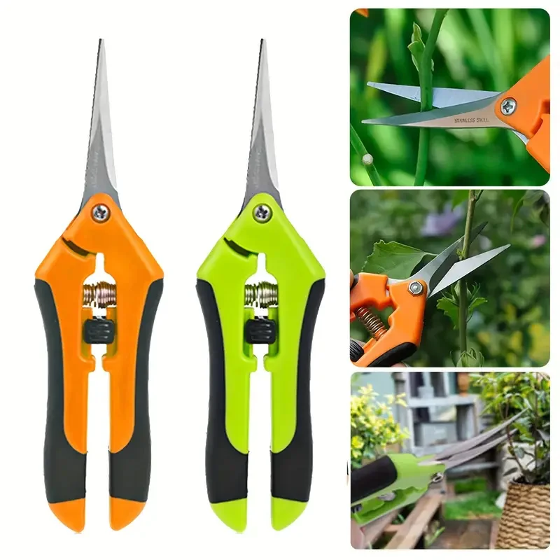 

Stainless Steel Garden Pruning Shears Plants Fruit Grape Picking Scissors Horticulture Bonsai Scissors Multipurpose Pruning Tool