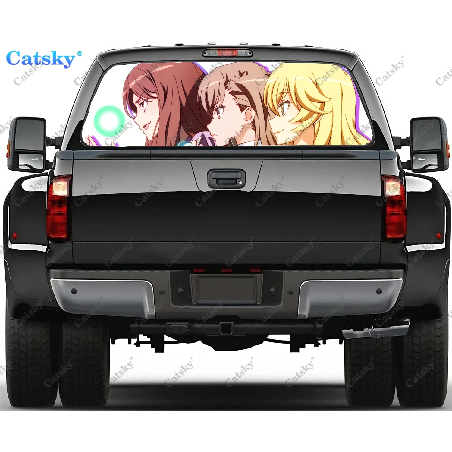 

Аниме наклейки Mikoto Misaka на заднее окно автомобиля, наклейки на заднее стекло грузовика, наклейка на заднее окно, оттенок, перфорированный виниловый графический