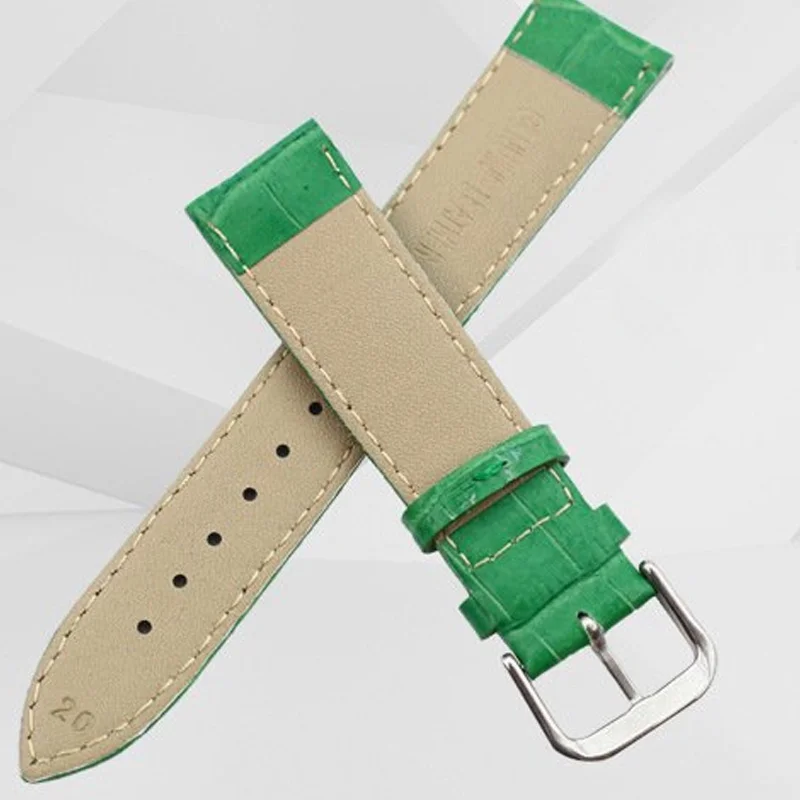 12/14/16/18/20/22/24 mm Genuine Leather Watch Strap Multicolor Stainless Steel Buckle Soft High Quality Fashion Watch Bands New