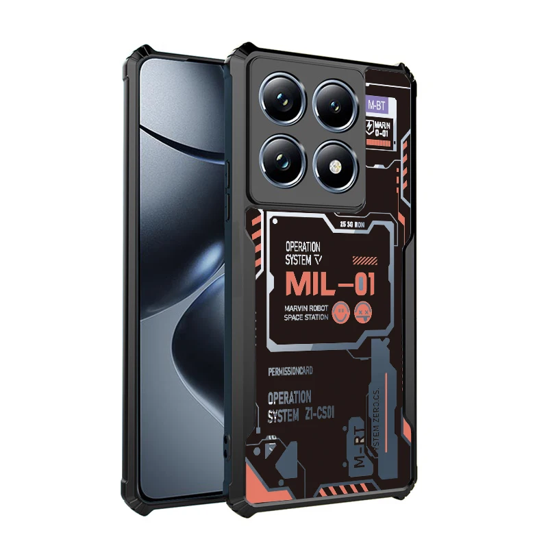 Для Xiaomi 14T Pro 13T 12T 11T 10T Lite 9T Прозрачный чехол для предотвращения падения с узором No