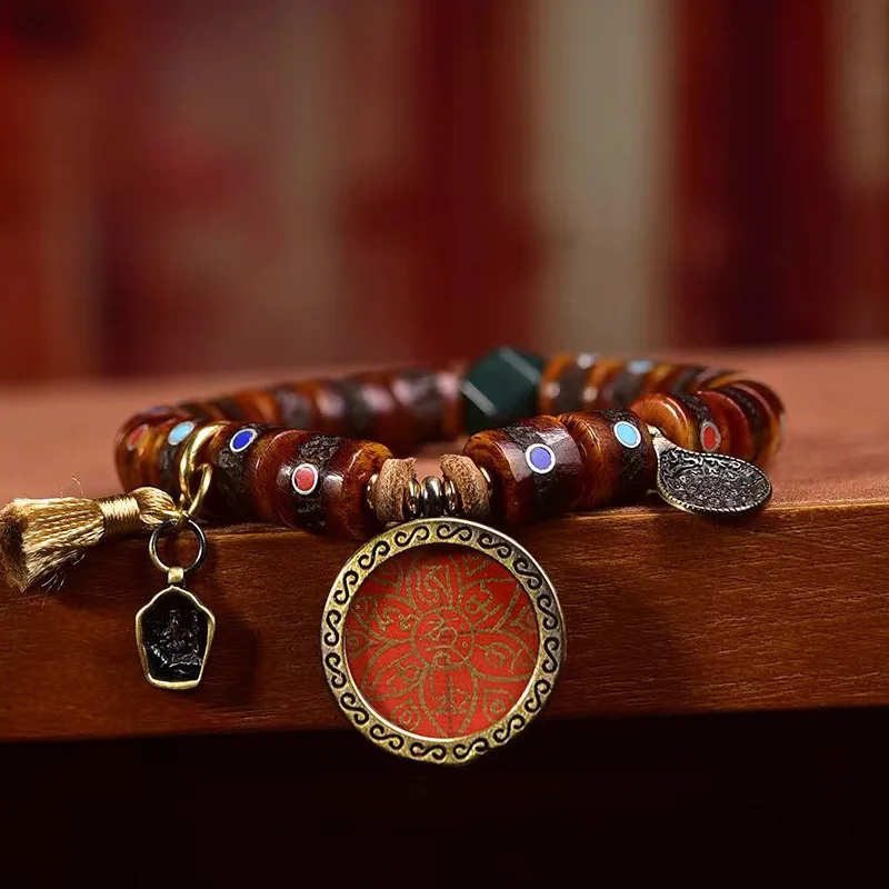 Дуобао инкрустированная костью яка одинарная обертка шесть слов прислов