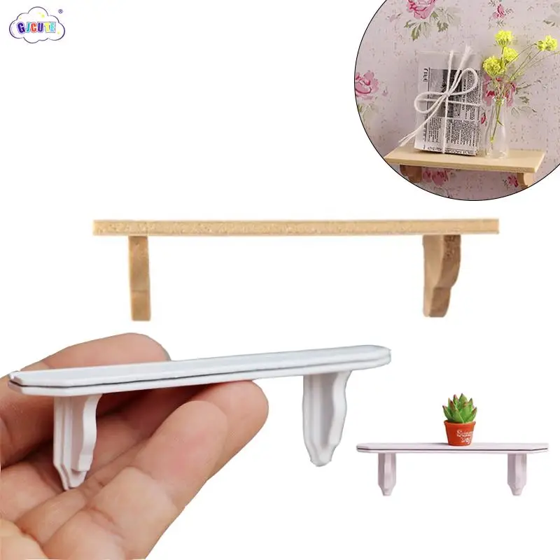 

1pcs 1:12 Dollhouse Wood Wall Shelf Bathroom Storage Rack Hanging Shelf Model Home Furniture Decor Toy Doll House Accessories