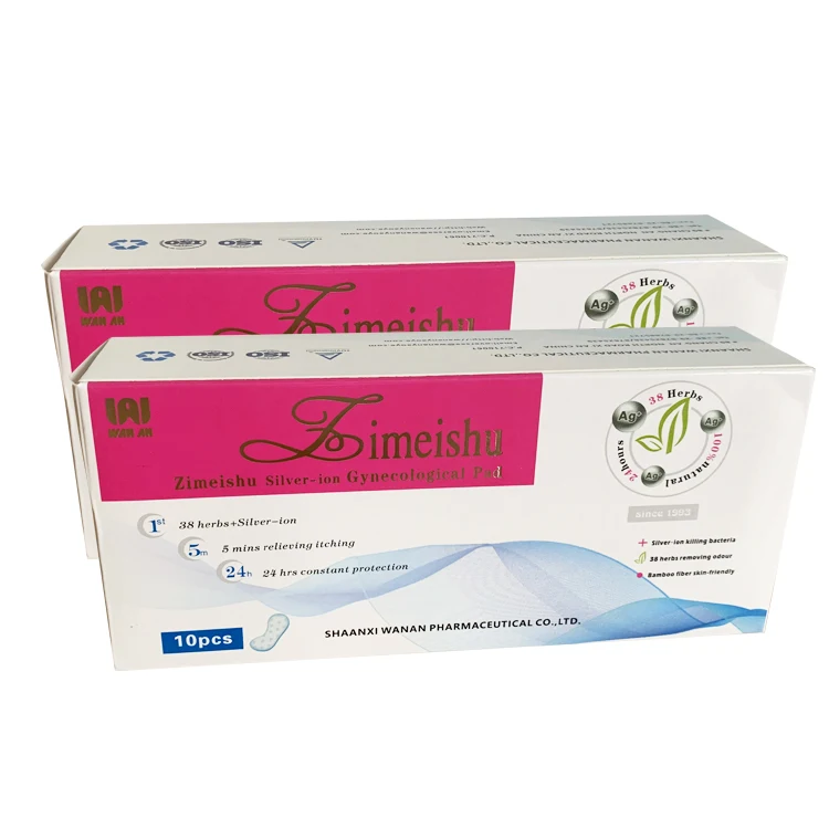 

50pcs zimeishu silver-ion gynecological cure care pad women medicated pads sanitary pads female feminine hygiene yoni pearls