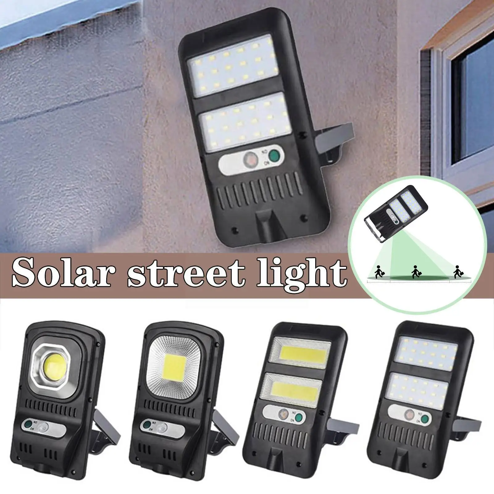 

Уличный фонарь на солнечной батарее, сверхъяркая лампа с Cob светодиодами, беспроводной садовый настенный светсветильник льник с s-образным ...