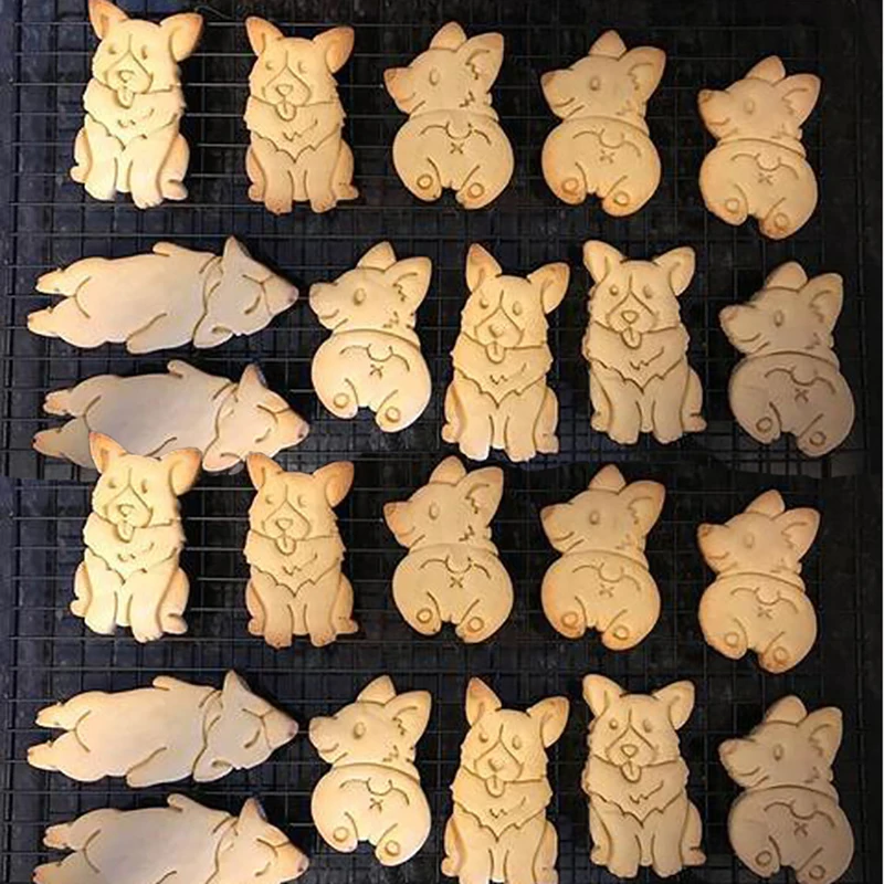 

Cookie Cutter Mold Corgi Dog Shaped Biscuit Baking Tool Cute Animal Cookie Stamp
