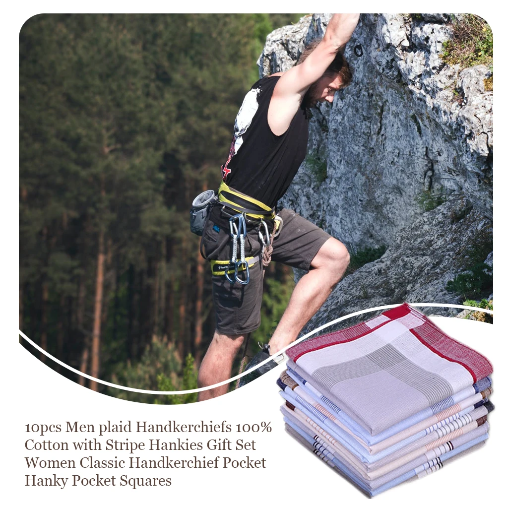 

10 шт. клетчатый платок, аксессуары, женское полотенце для рук, дышащее подходящее ко всему карманное поглощающее пот Хлопковое полотенце