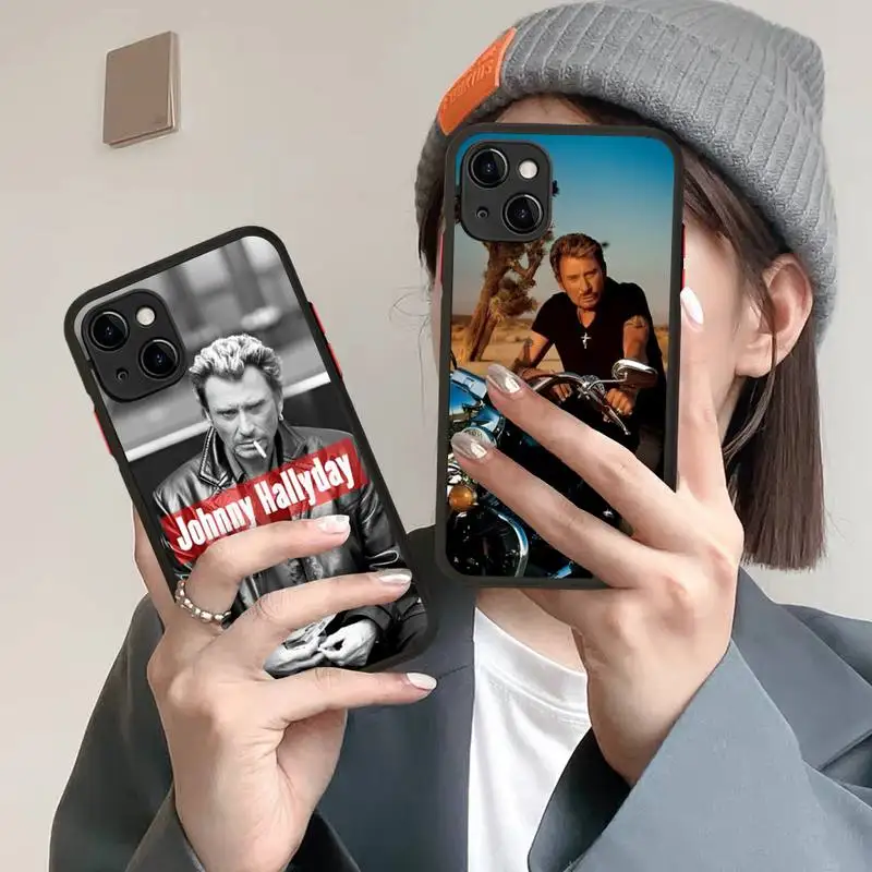 

Johnny Hallyday Music Phone Case for iPhone X XR XS 7 8 Plus 11 12 13 pro MAX 13mini Translucent Matte Case