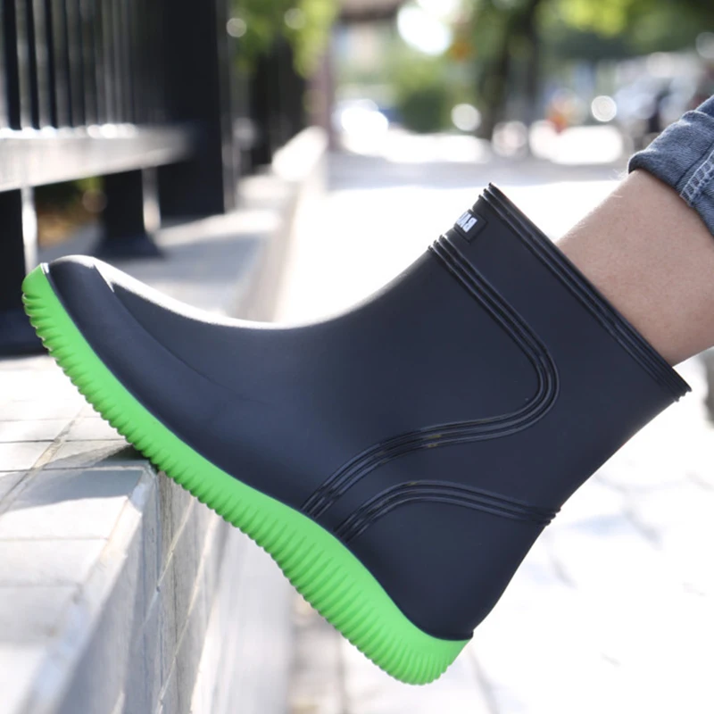 

Men Long Barrel Rain Boots Waterproof Ankle Boots Platform Rain Shoes New Fashion Men Rain Boots Rubber Rain Shoes Fishing Shoes