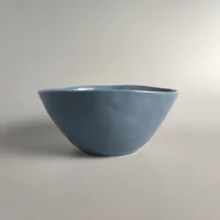 nordic style simple light luxury solid color salad bowl home noodle bowl blue