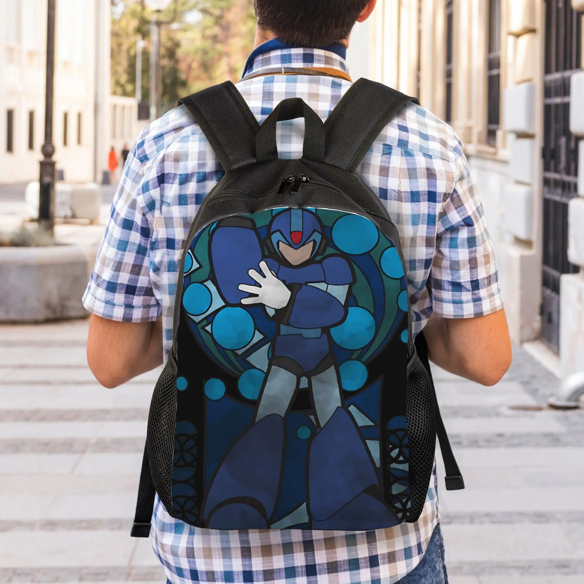 Фото Рюкзак-портфель Mega Man для колледжа, 1 шт., к началу нового учебного года №5