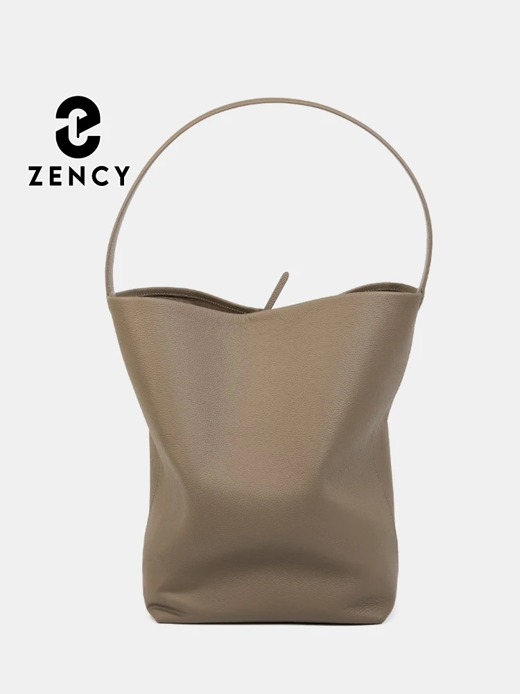 Большая Женская Сумка-тоут Zency Из Натуральной Кожи В Форме Ведра Повседневная