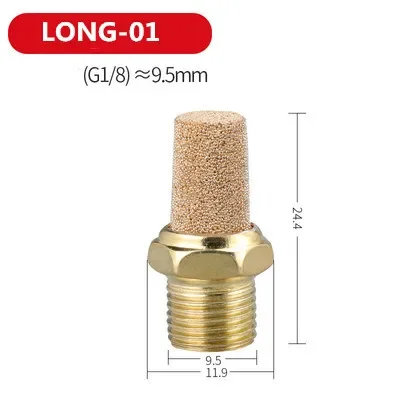 

Пневматический глушитель BSL M5 латунный 1/8 1/4 3/8 1/2 BSP