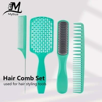 green large curved comb salon haircut comb set curved hair brush double tooth comb hair care tools set pin tail comb barber comb