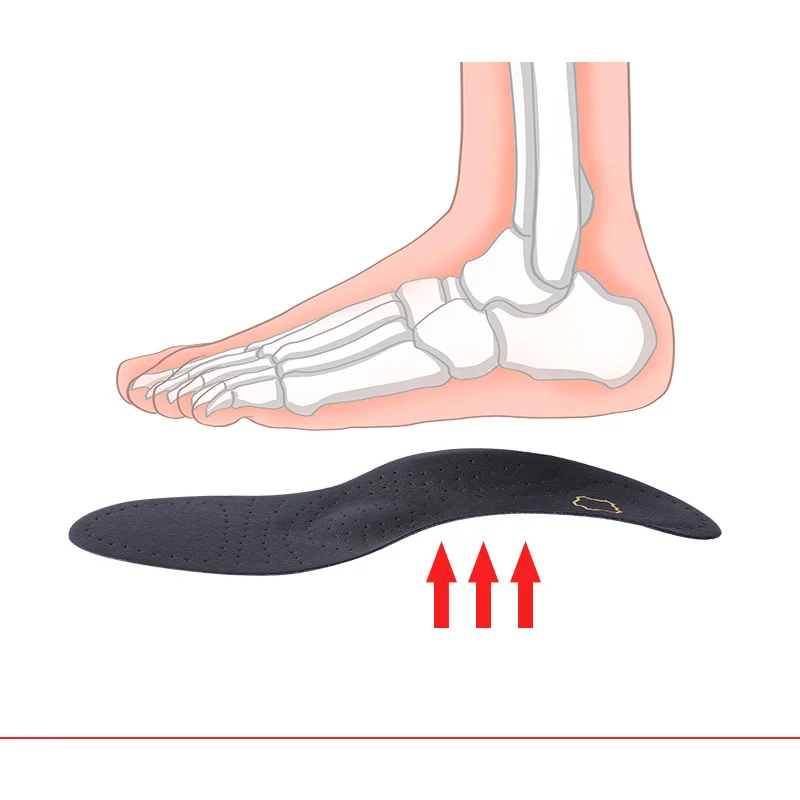 Leather Orthopedic Foot Care Insole Leather Latex Antibacterial Active Carbon Orthotic Arch Support Instep Flat Foot Shoes Pad