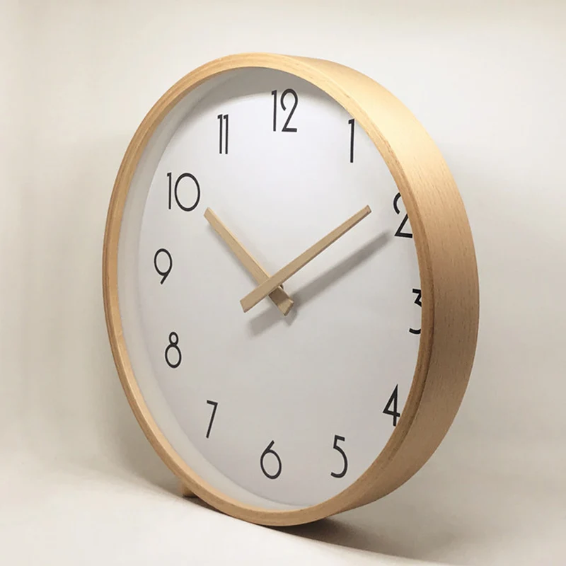 

Wood Wall Clock Modern Design Creative Japanese Silent Watch Wood Clocks Wall Home Decor Living Room Decoration Gift