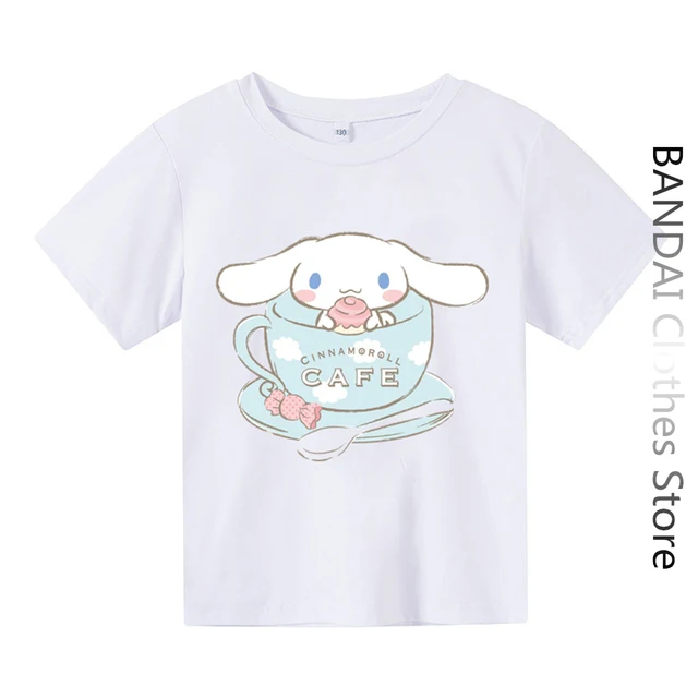 

Футболка в стиле аниме Cinnamoroll для мальчиков и девочек, детская одежда, набор из топов и футболок с рисунками из мультфильмов, летние женские ...
