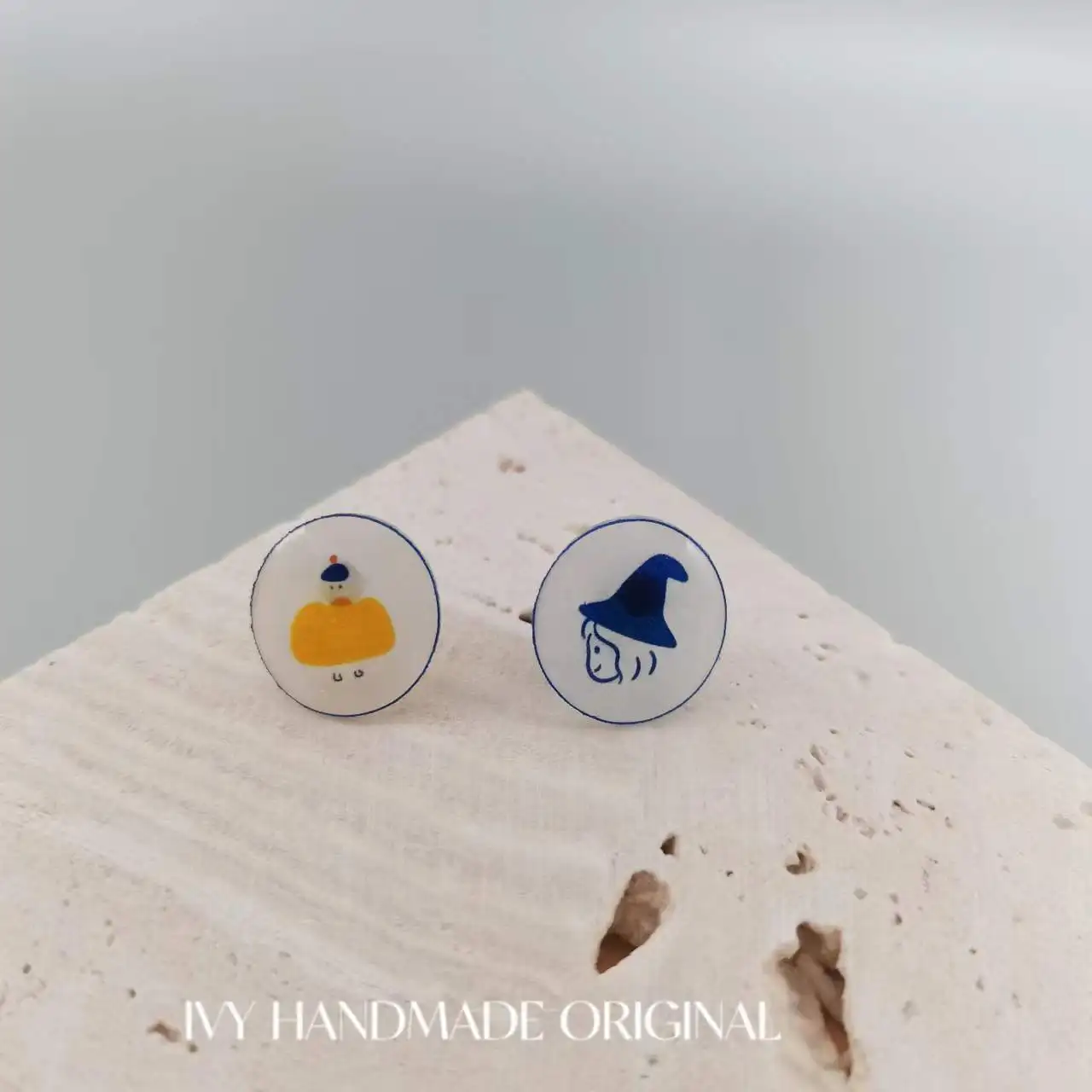 

Asymmetry Blue Stud Earrings For Women 2023 Trend Kawaii Drop Dangle Earring Cute Accessories Sweet Girl Original Jewelry