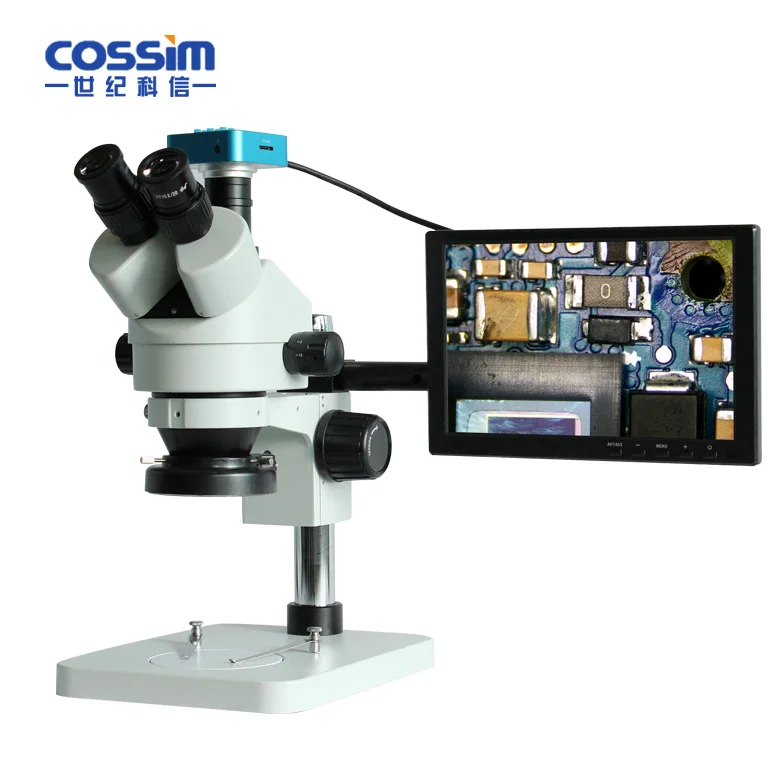 

XTD-7045P with screen 7-45X continuous zoom video stereo microscope industrial maintenance biological anatomy teaching