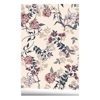 vintage floral peel and stick wallpaper mural removable beige flower contact paper self adhesive shelf drawer liner vinyl roll