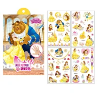 4pcs beauty and the beast sticker disney princess sofia unicorn cartoon sticker marvel avengers disney kids girls tattoo sticker